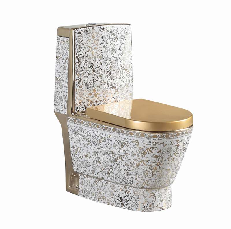 Luxury Royal Dubai Design Toilet Bowl Electroplating Gold Ceramic