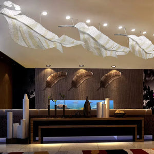 Luxury More Modern chandeliers Leaf shaped crystal chandeliers Crystal hanging lights