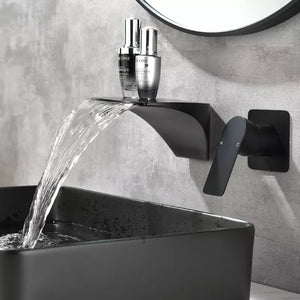 Waterfall Brass Basin Faucet For Bathroom Wide Faucet Cold And Hot Mixer Taps
