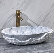 Lade das Bild in den Galerie-Viewer, Carrara natural stone bathroom sinks white marble wash basin Table Top
