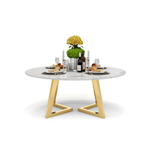 New Design Furniture Modern Dining Room Table Luxury Marble Dining Table Metal Legs Dining Table