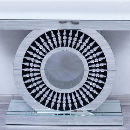 Console Table Silver Glass Body Decorative Style Console Side Hallway Table