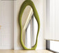 Unique design modern wave shape mirror whole-length mirror with plywood frame for living room