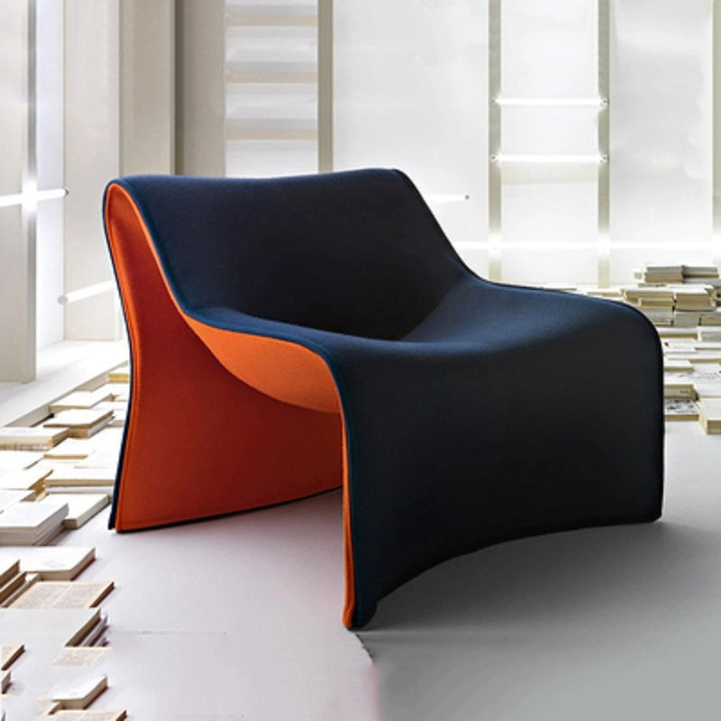 Living Room Furniture Single Unique shape Sponge Velvet Sofa Chair Fabric Sofa Leisure Accent Chair