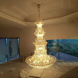 Magnificent Hotel Lobby Restaurant Decoration LED Luxury Nordic Gold Wedding Large Crystal Chandelier Lighting