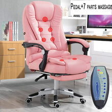 Charger l&#39;image dans la galerie, Massage soft ergonomic office furniture executive chair lie down boss PU luxury black leather office chair with footrest
