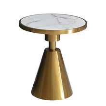 Load image into Gallery viewer, Modern Luxury Round Marble Top gold stainless steel Small Coffee Table for living room
