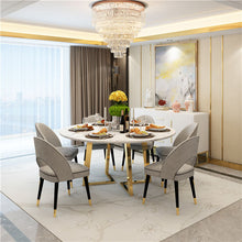 Lade das Bild in den Galerie-Viewer, New Design Furniture Modern Dining Room Table Luxury Marble Dining Table Metal Legs Dining Table
