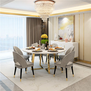 New Design Furniture Modern Dining Room Table Luxury Marble Dining Table Metal Legs Dining Table