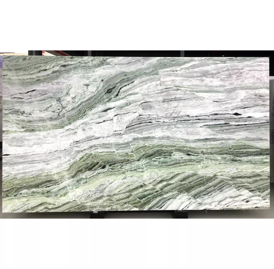 Diagonal Grain Ice Jade Marble Apulo factory Direct Polished Ice Green Marble tiles Ice Emerald Green Marble