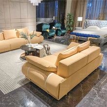 Load image into Gallery viewer, contemporary genuine leather sofa set living room luxury italian design modern furniture sofa
