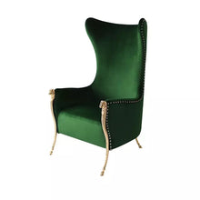 Lade das Bild in den Galerie-Viewer, Luxury wedding fur sofa green leisure chairs for bride and groom sofa leisure chair
