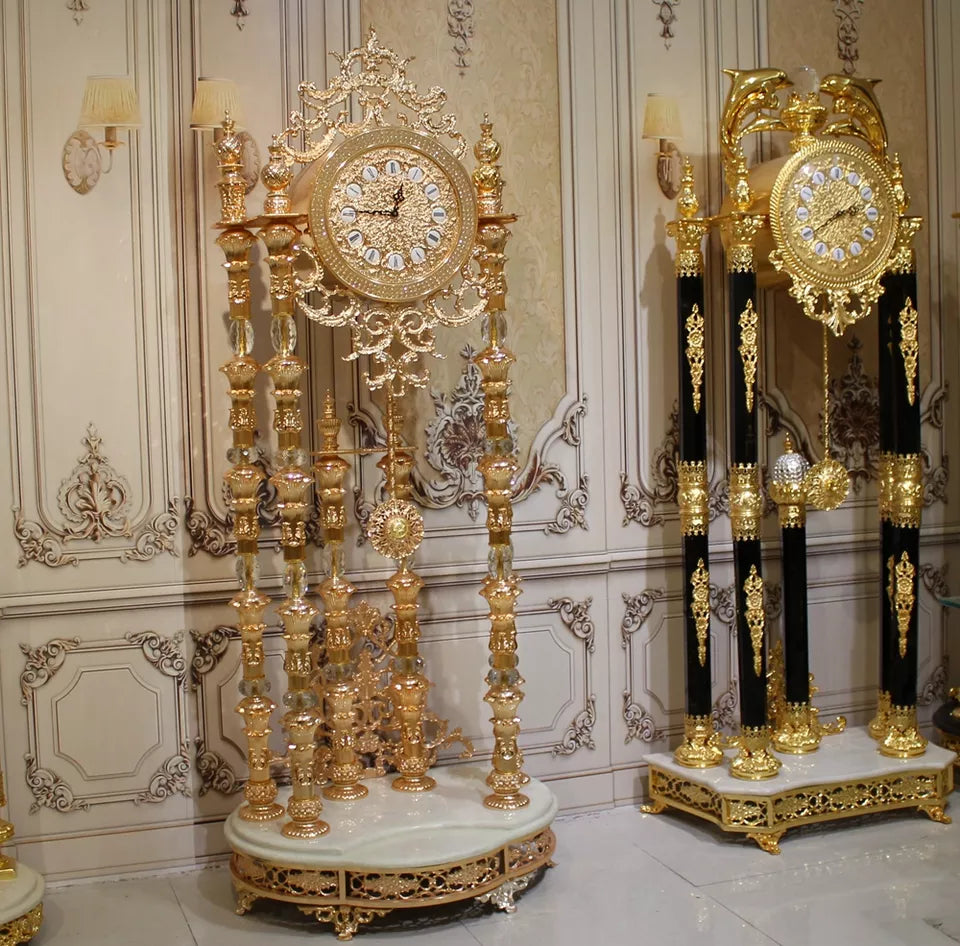 Luxury Crystal Clock Royal Standing Clock Antique Grandfather Clock