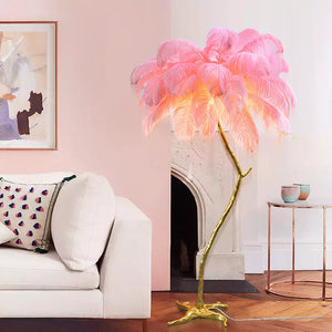 Modern minimalist ins living room decoration resin floor lamp bedroom light luxury atmosphere feather lamp