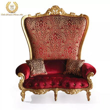 Load image into Gallery viewer, royal Luxury love seat sofa chair King and queen throne chairs high back for hotel and commercial performance
