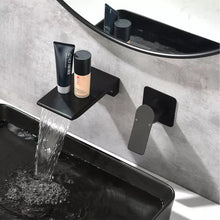 Загрузить изображение в средство просмотра галереи, Wall mount in wall hot and cold waterfall bathroom vanity basin sink faucet from wall
