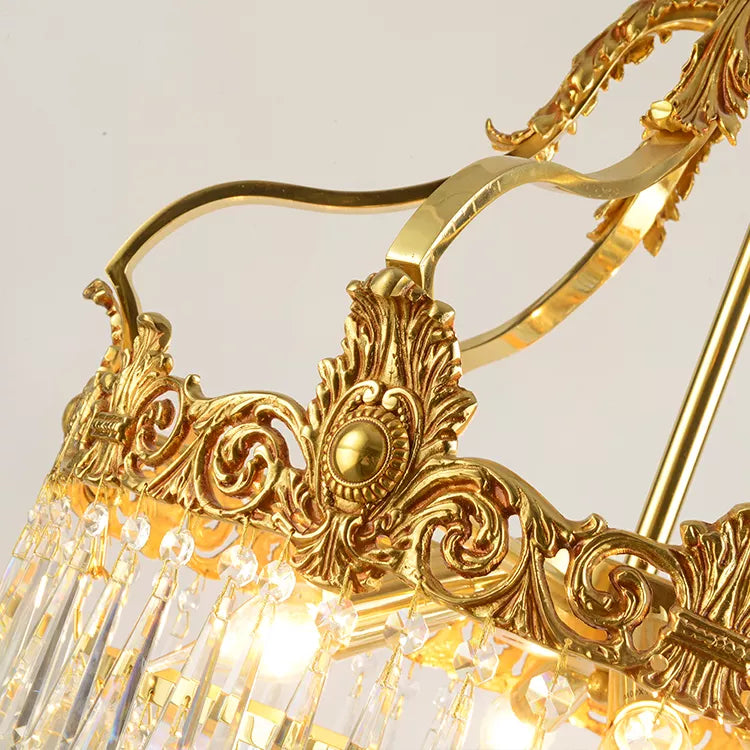 French Luxury Dining Room Bedroom Decoration Modern Brass Led Crystal Chandelier Pendant Light