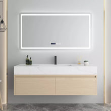 Load image into Gallery viewer, Bathroom cabinet with smart LED Mirror and Sintered Stone counter top and basin
