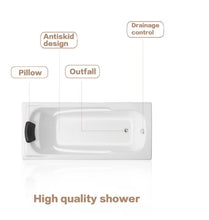 Load image into Gallery viewer, freestanding short 2 sided skirt acrylic common corner simple square shape spa bathtub
