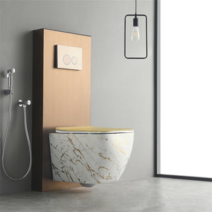 High Quality Rimless Wall Hung Toilet Bathroom Commode Ceramic Color Fashion Luxury Wall Hung Toilet