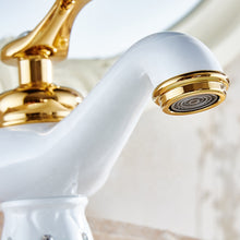 Load image into Gallery viewer, Single handle gold water tap with diamond
