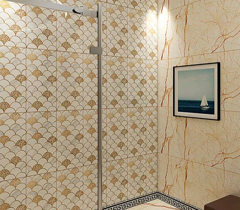 Luxury Porcelain Tiles Fish Scale 30x60cm Engraved