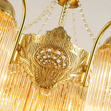 Cargar imagen en el visor de la galería, Dining Room Copper Pendant Lamp Led Crystal Brass Chandeliers
