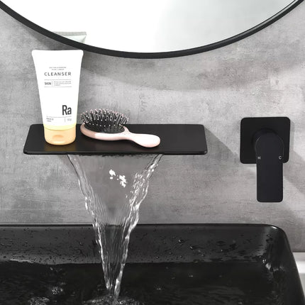 Waterfall Brass Basin Faucet For Bathroom Wide Faucet Cold And Hot Mixer Taps