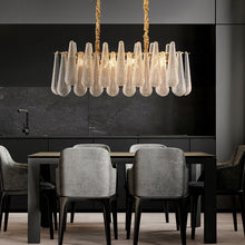 Load image into Gallery viewer, Hanging light gold brass home modern stainless steel luxury crystal chandelier
