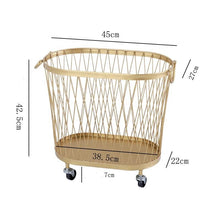 Lade das Bild in den Galerie-Viewer, Simple Elegant Laundry Organizer Made of Iron Clothes Basket with wheels
