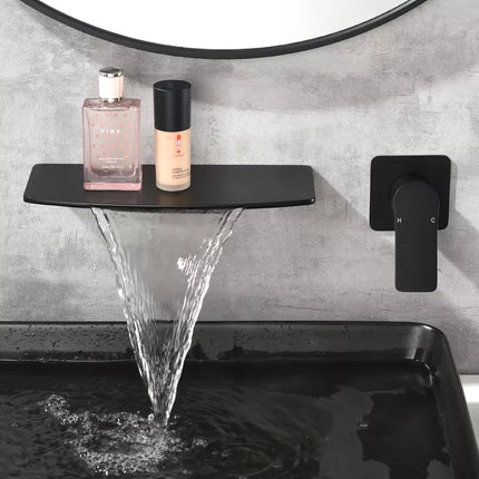 Waterfall Brass Basin Faucet For Bathroom Wide Faucet Cold And Hot Mixer Taps