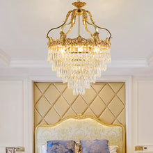 Charger l&#39;image dans la galerie, French Luxury Dining Room Bedroom Decoration Modern Brass Led Crystal Chandelier Pendant Light
