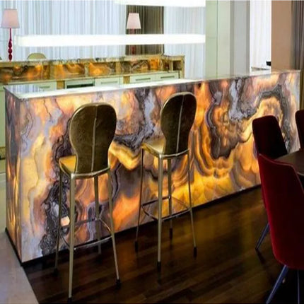 backlit onyx stone design solid surface bespoke bar counter