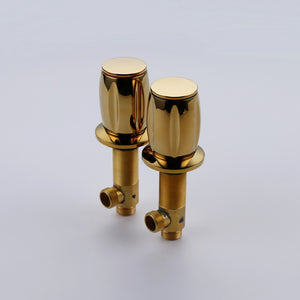 Modern deck mount three holes brass gold waterfall bathroom basin faucet