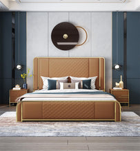 Load image into Gallery viewer, Luxury Design Gold King Size Bed Buy Luxury Furniture King Size Bed European Classic Royal Luxury Golden Wooden Bedroom bed
