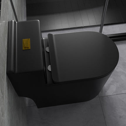 Black Matte Toilet Bowl Tornado Flush Floor Mounted Italian Style