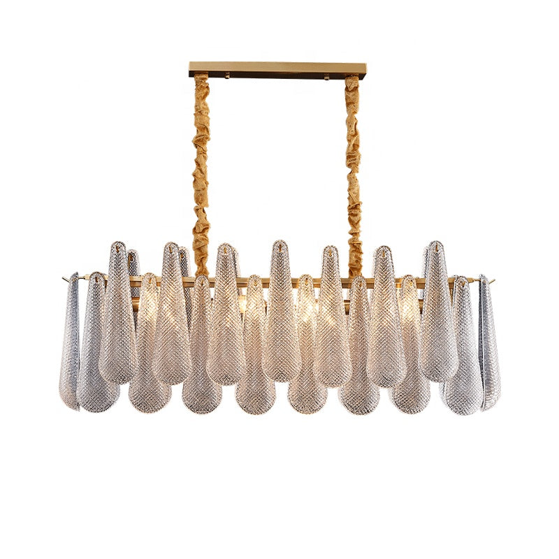 Hanging light gold brass home modern stainless steel luxury crystal chandelier