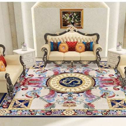 Tapis de sol en laine à motif floral, tufté à la main 