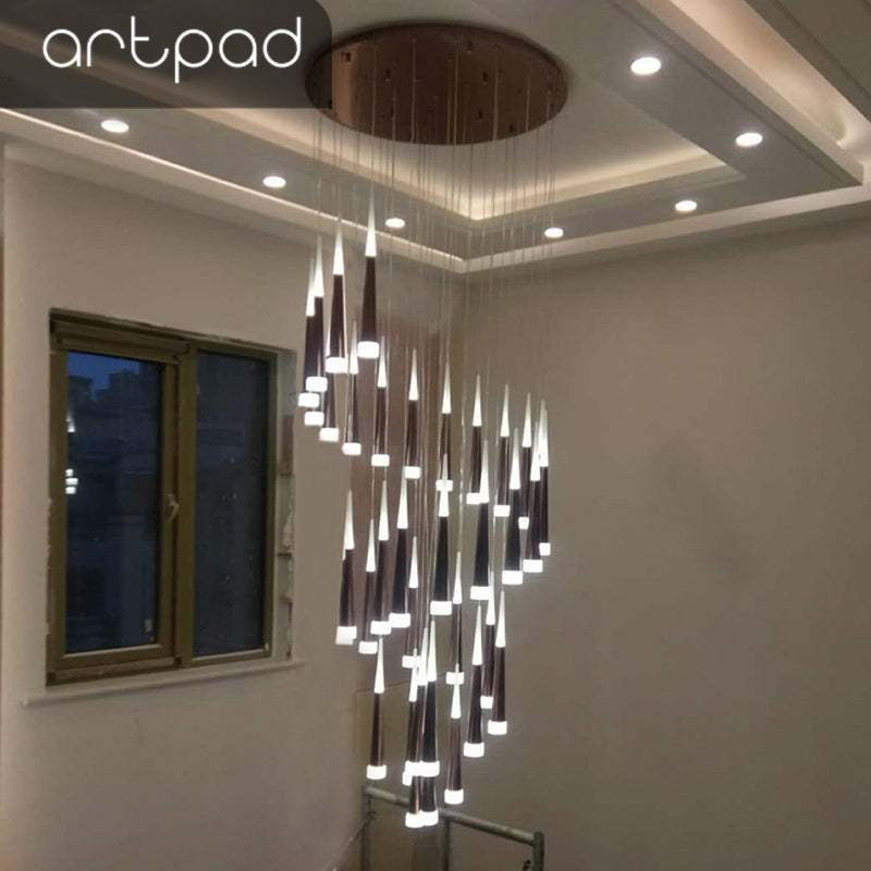 Modern pendant chandelier for stairs

Luxury hanging chandelier light

Statement chandelier for staircase

Grand foyer staircase chandelier

Elegant staircase chandelier