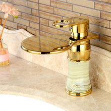 Load image into Gallery viewer, Single handle gold waterfall bathroom faucet
