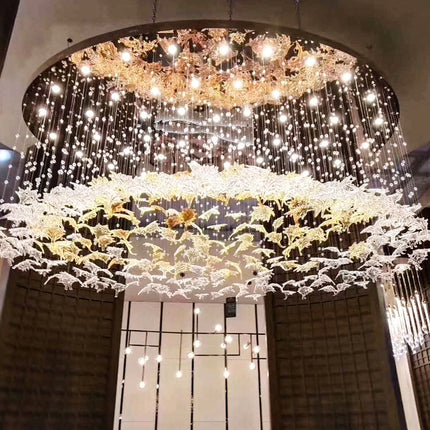 modern design decorative crystal led lighting big chandelier pendant lamp
