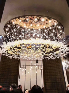 modern design decorative crystal led lighting big chandelier pendant lamp