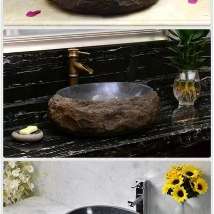 Outdoor Sanitary Ware Natural Stone Cabinet Wash Hand Bathroom Basin