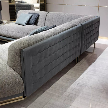 Luxuriöses italienisches Sofa-Set aus Leder für Zuhause, modernes Design, L-förmiges Luxus-Ecksofa für das Wohnzimmer 