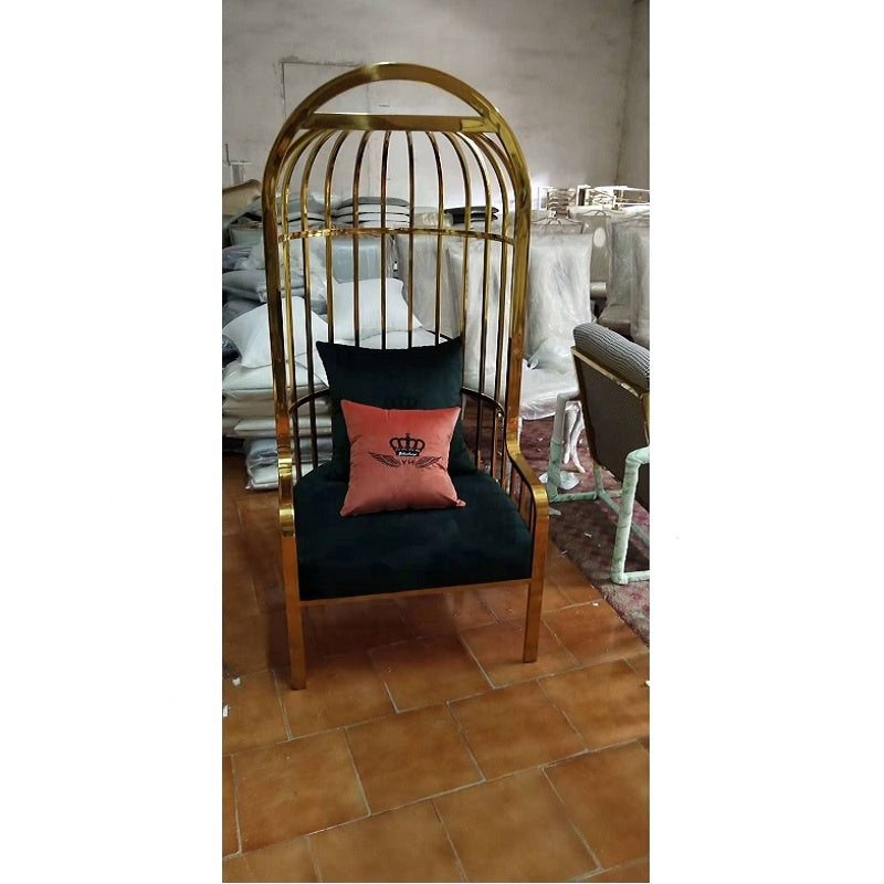 Luxury Bird Cage Chair Stainless Steel Royal Wedding Chairs Black Available for SALE