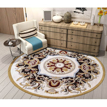 Charger l&#39;image dans la galerie, Luxury Italian Round Custom Carpets Flower Wool Silk Washable Rug
