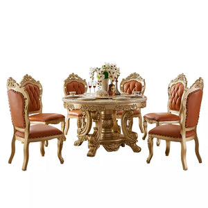 Italian style dining room furniture round dining table