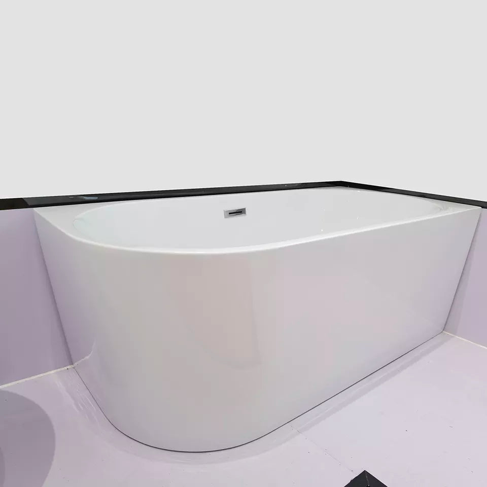 White Corner Luxury Freestanding Indoor Simple Deep Acrylic Bathtubs