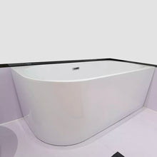 Charger l&#39;image dans la galerie, White Corner Luxury Freestanding Indoor Simple Deep Acrylic Bathtubs
