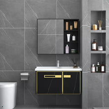 Загрузить изображение в средство просмотра галереи, Modern simple light luxury space aluminum washbasin cabinet combination toilet integral ceramic washbasin
